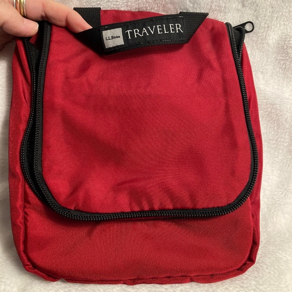 L.L. Bean Handbags - L. L. BEAN Red Toiletry Travel Bag Organizer Multiple Compartments
